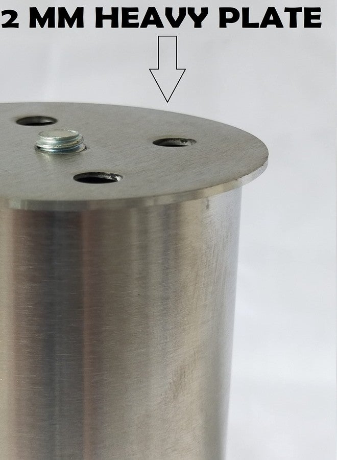 VMD, Stainless Steel 6" & 45 MM Dia. MATT Finish 2 mm Heavy Plate, Sofa, Furniture Legs (Pack of 6) - Image 4
